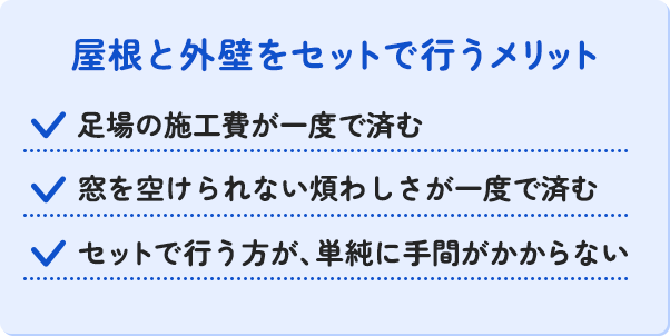 屋根と外壁をセットで行うメリット